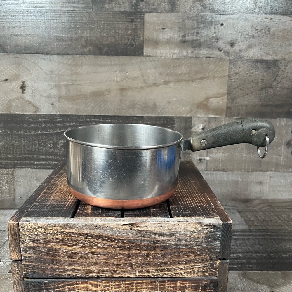 1801 Revere Ware 2 Qt Saucepan Clinton ILL Copper Bottom Cookware NO LID